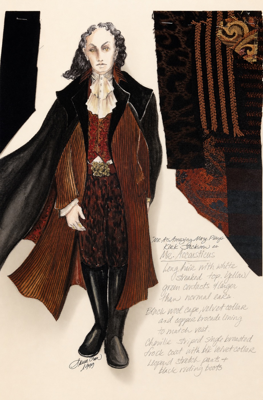 Mr. Acousticus, costume sketch, Mr. A's Amazing Maze Play