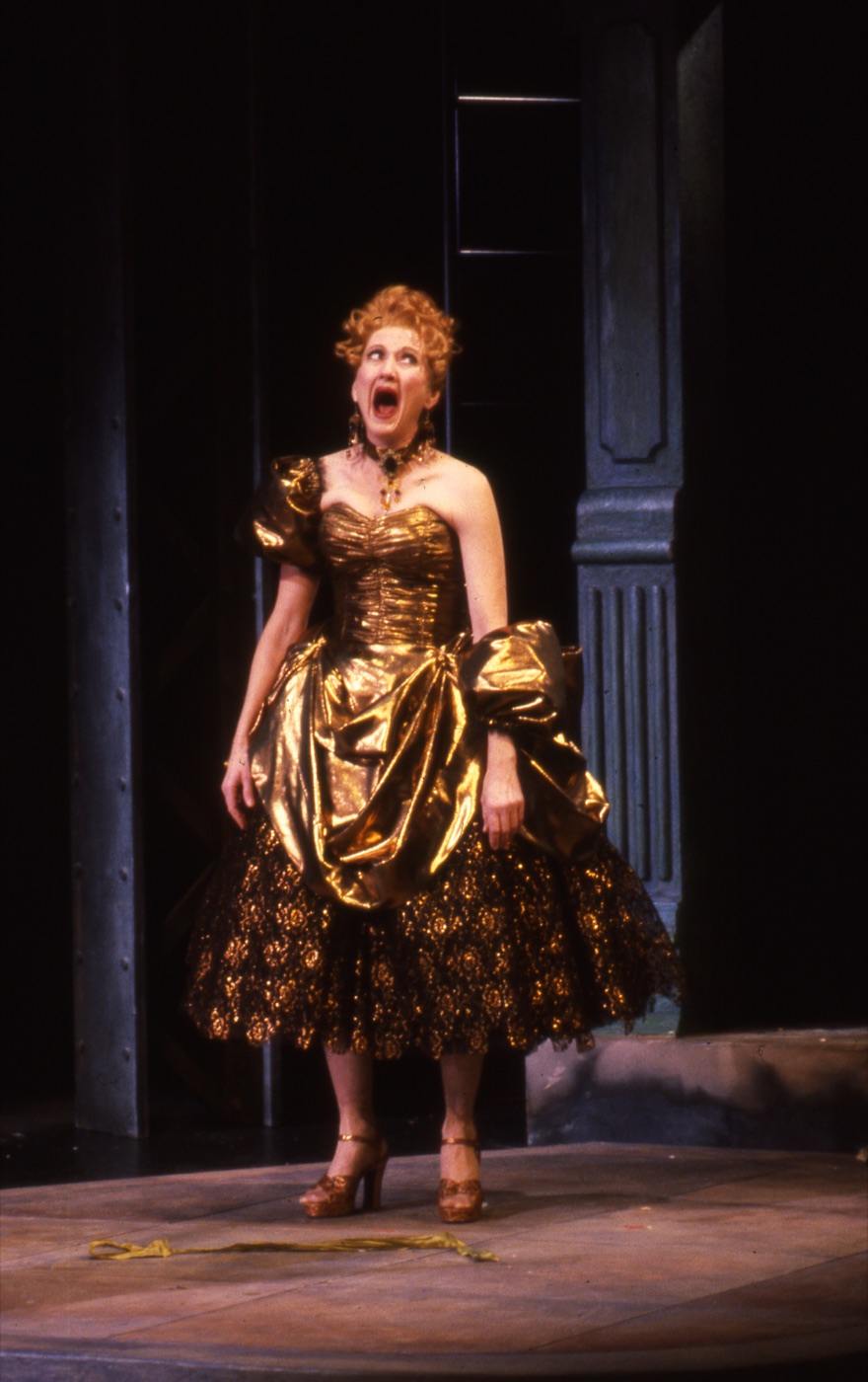 Mom dressed to greet Dad, production photo, Mr. A's Amazing Maze Play