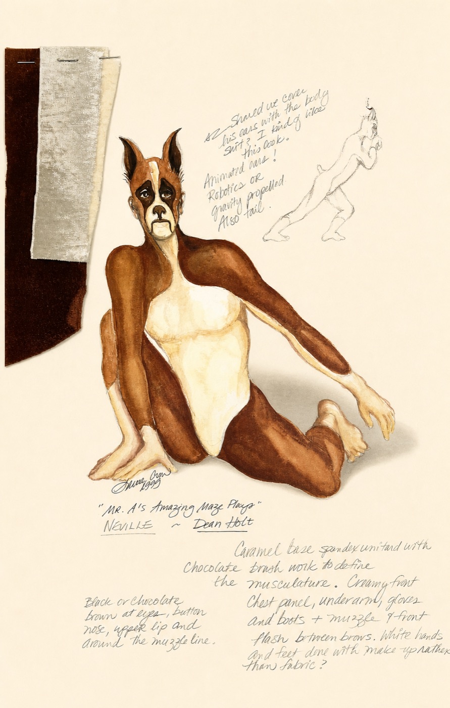 Neville, costume design, Mr. A's Amazing Maze Play