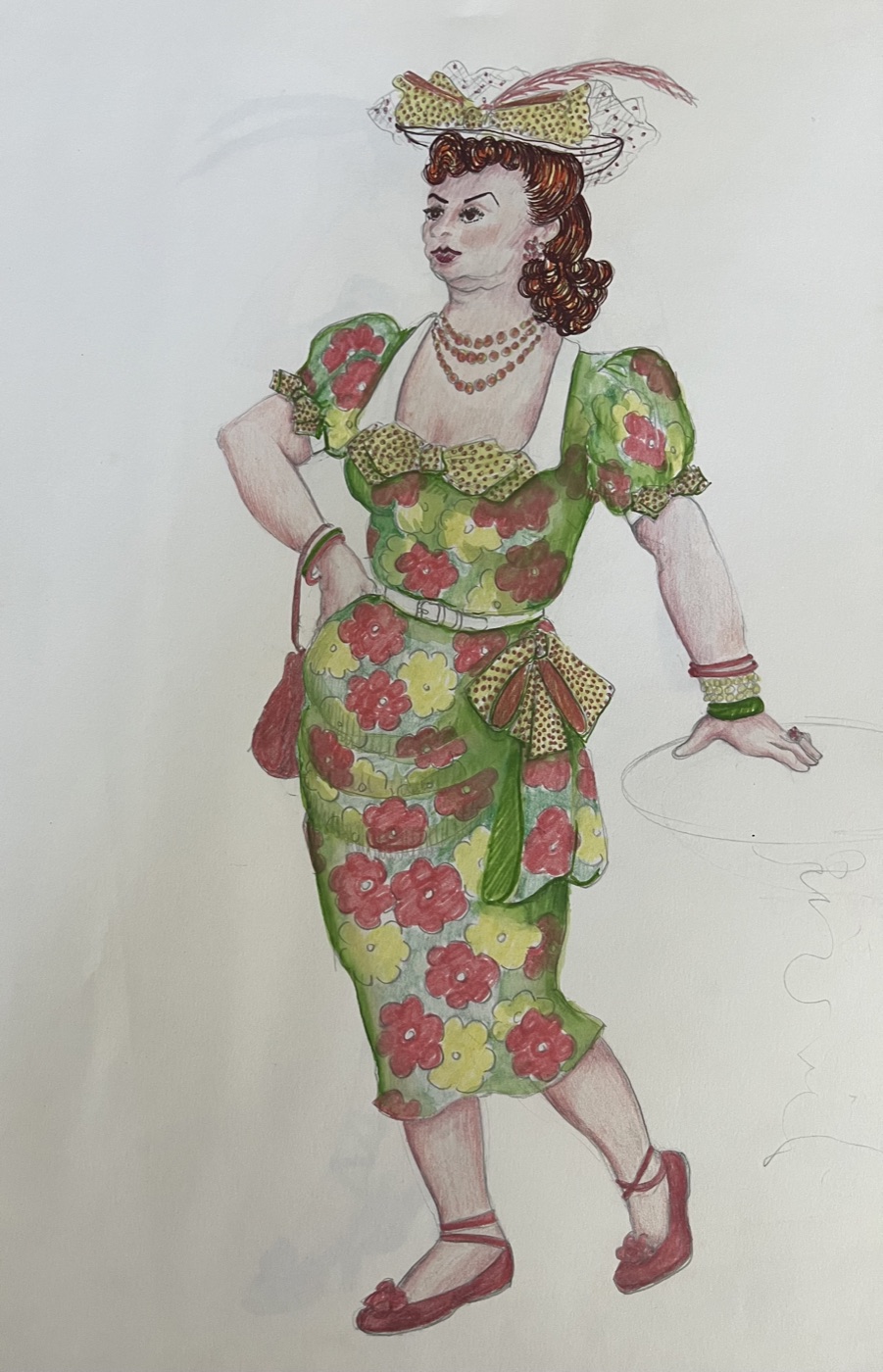 Costume rendering, Death of a Salesman, ACT Seattle 1998