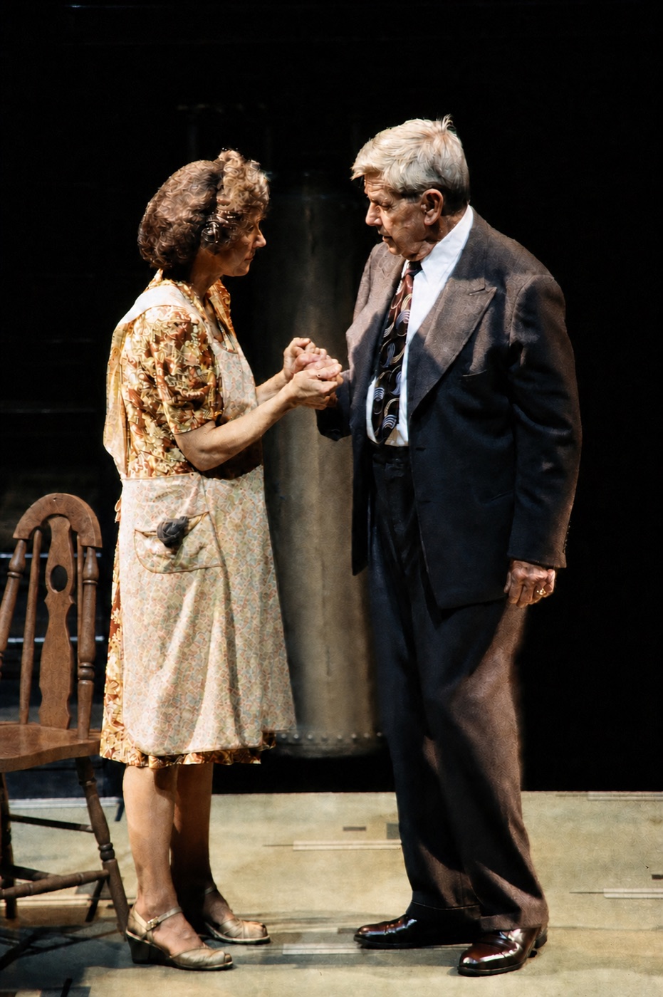 Ralph Waite and Linda, production photo, Death of a Salesman, Alley Theatre, Houston