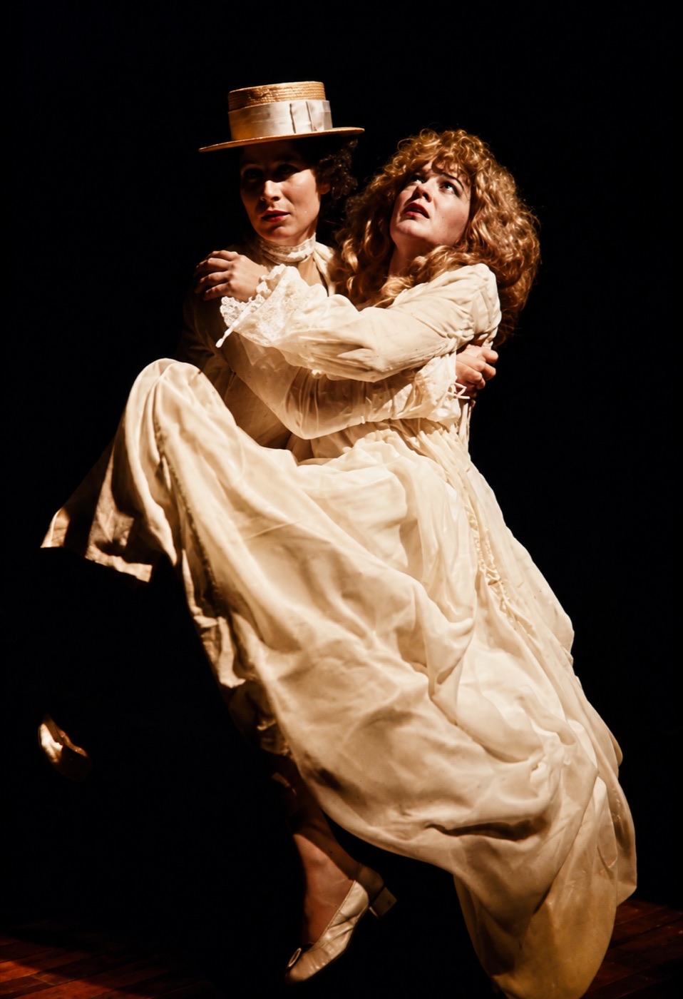 Mina carrying Lucy, rehearsal photograph, Dracula