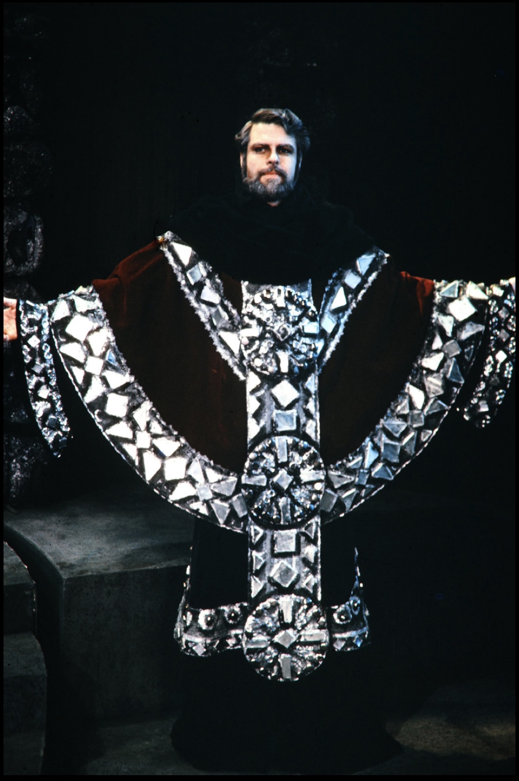The Bishop costume rendering for Enrico IV, Madison Union Theatre, 1969, by Laura Crow