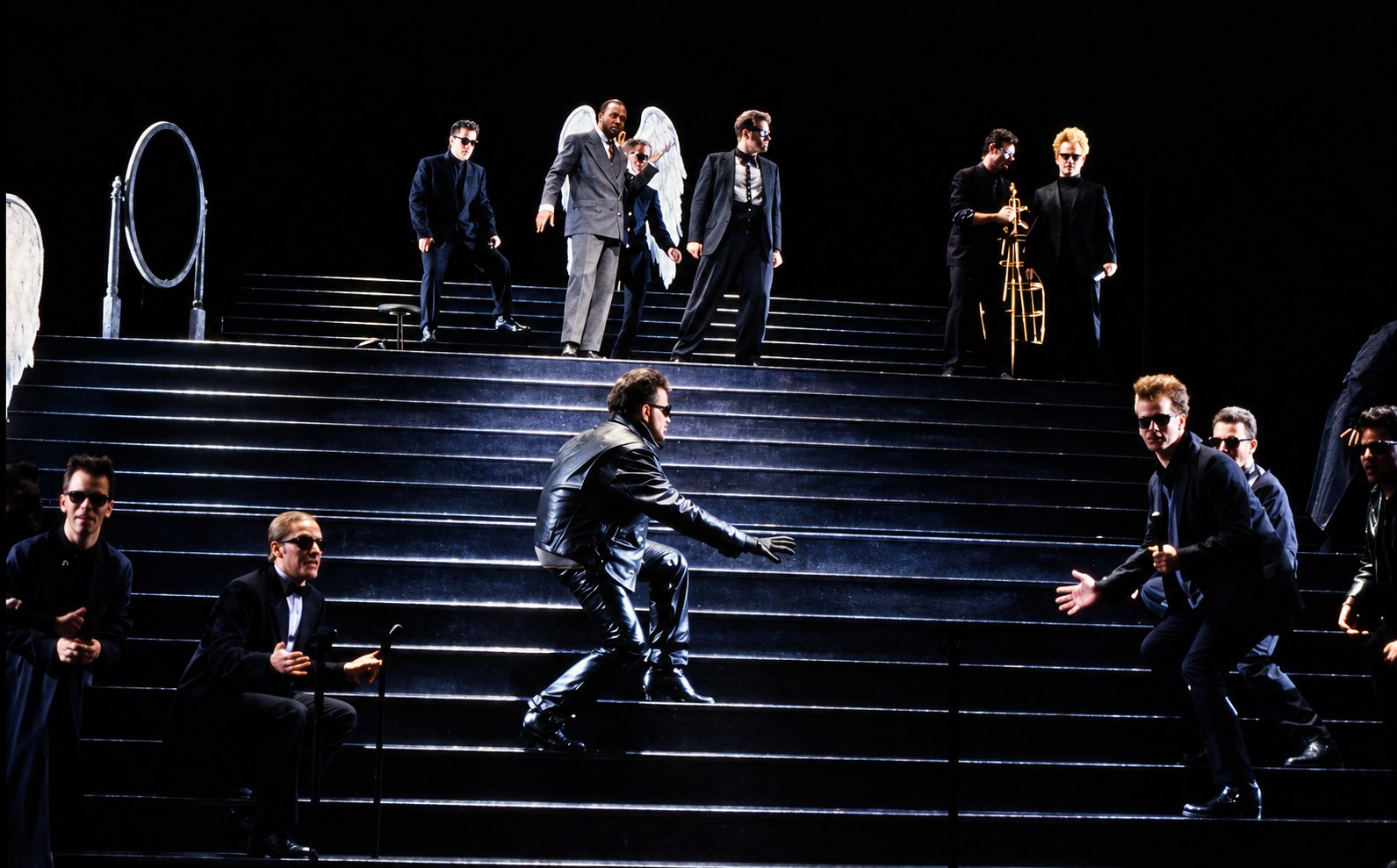 Company on the stairs, Falstaff, University of Michigan, costumes by Laura Crow