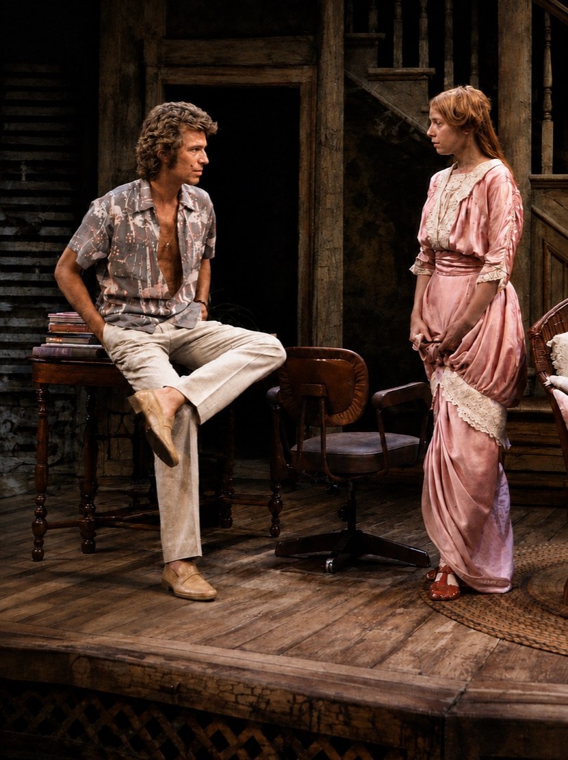 Jed and June onstage, Fifth of July, costumes by Laura Crow