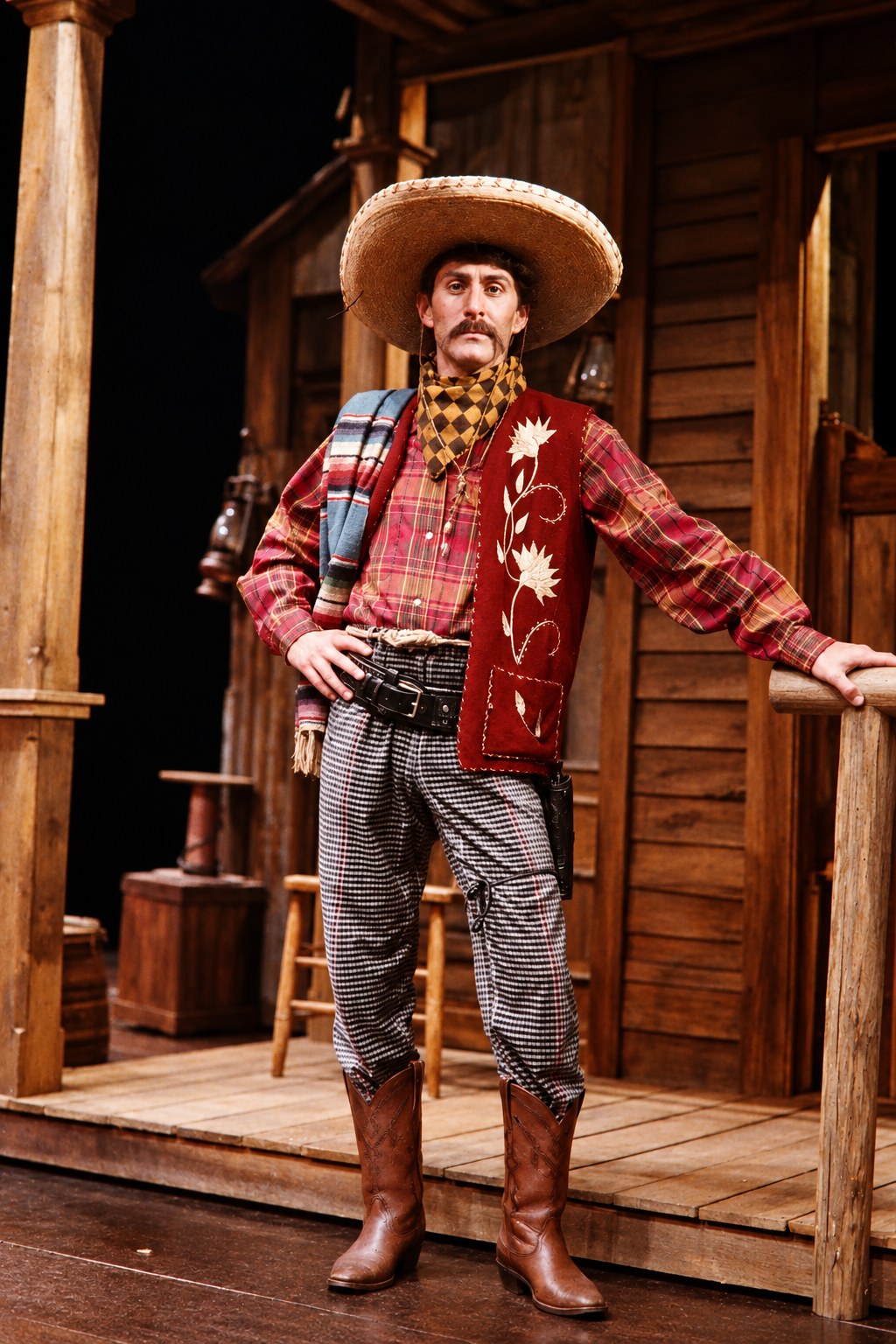 Pancho Villa chorus, production photo, Girl Crazy, Seattle Repertory Theatre, costumes by Laura Crow