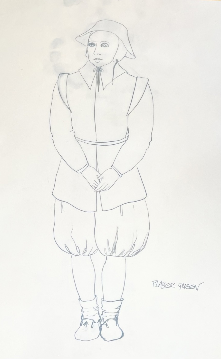 The Player Queen, second costume design, Hamlet
