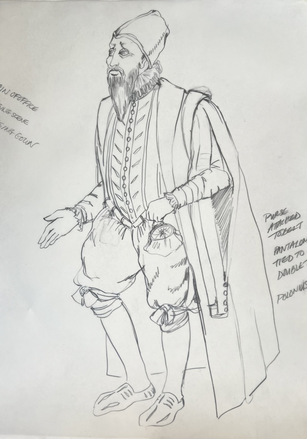 Polonius, costume design, Hamlet