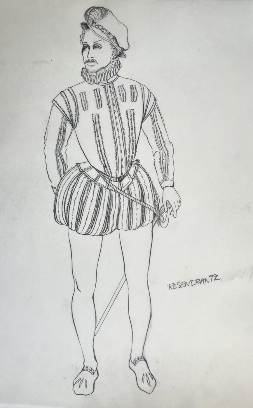 Rosencrantz, costume design, Hamlet, by Laura Crow