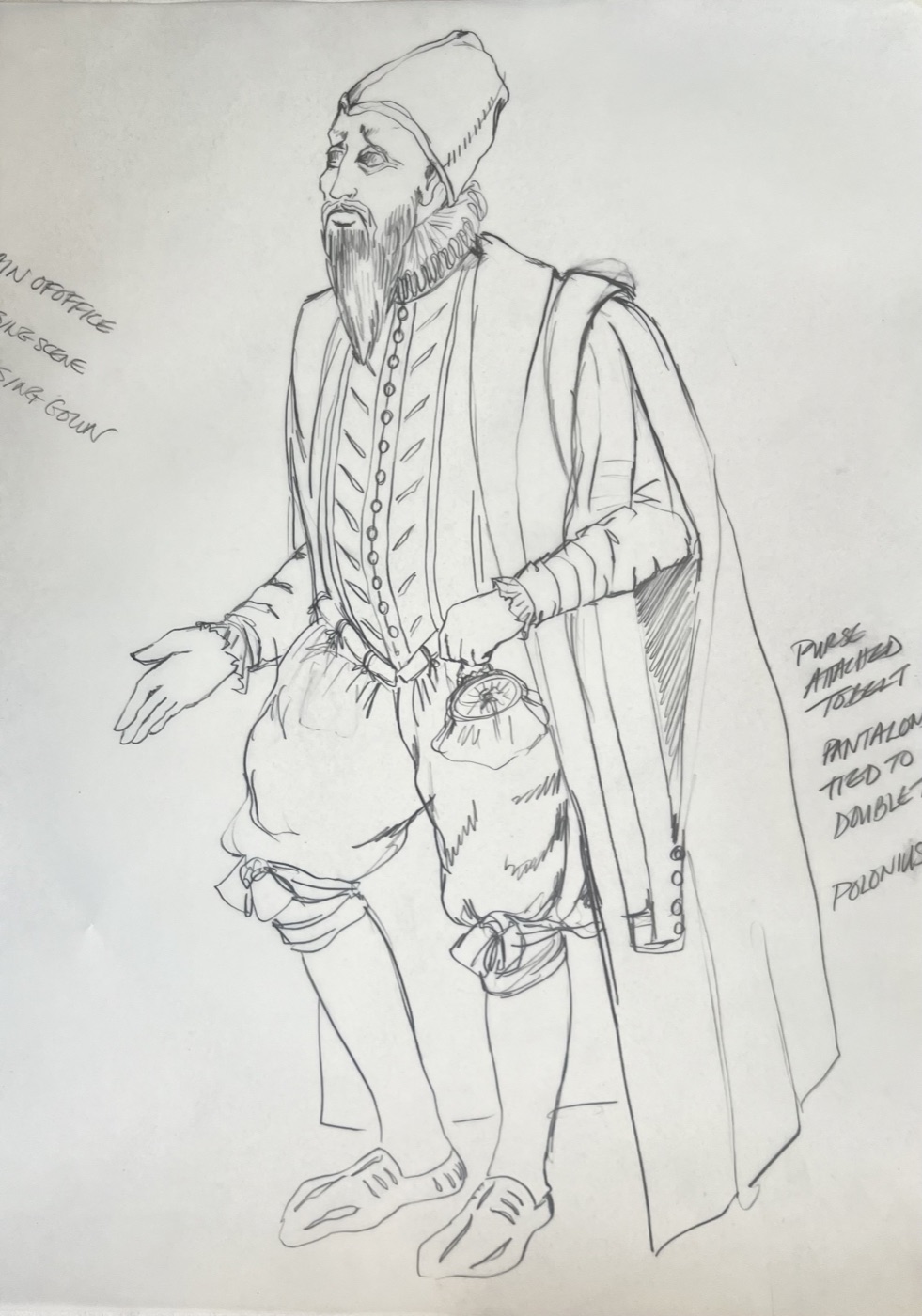 Costume sketch, Hamlet