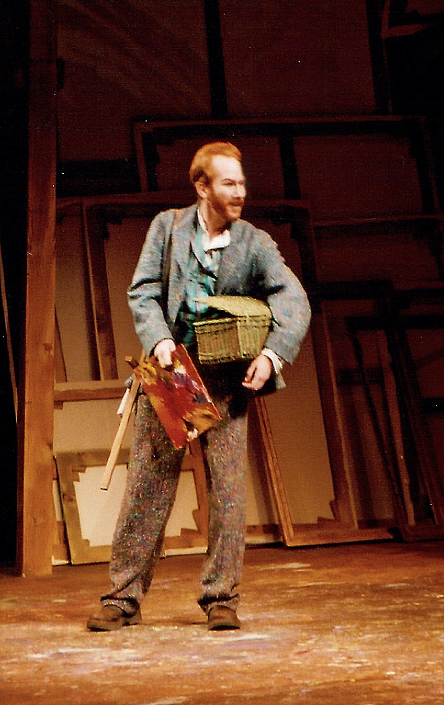 Van Gogh with paint basket, costume design, Inventing Van Gogh