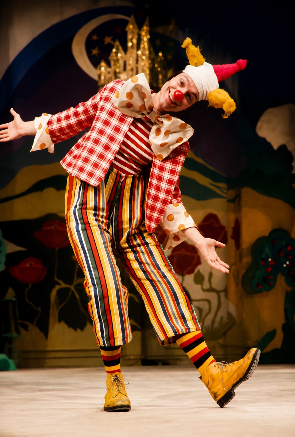 Rodney the clown, costume design, Jack and the Beanstalk