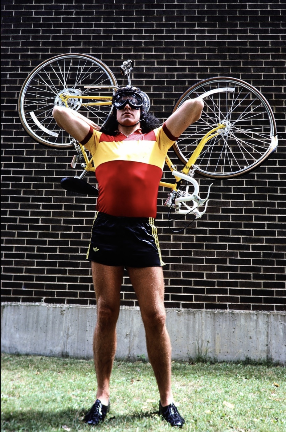 The Bicycle Thief with goggles, costume design, Landscape of the Body