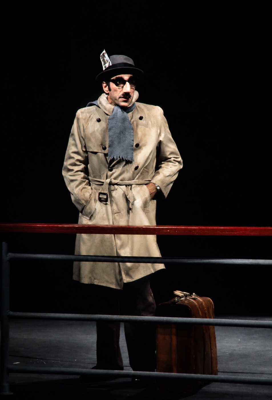The Detective, costume design for Landscape of the Body, with F. Murray Abraham