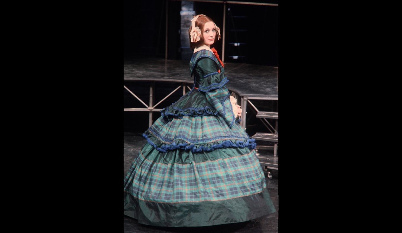 Mrs. Brunel in tartan gown, Little Giant, Greenwich Theatre
