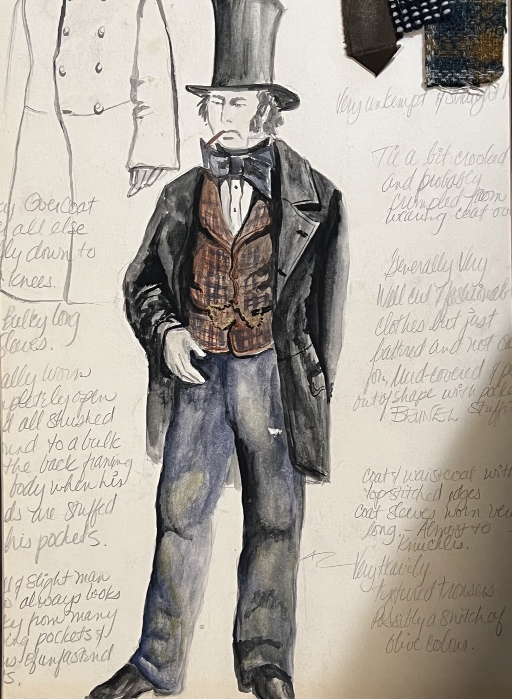 Costume rendering for a gentleman's overcoat, Little Giant