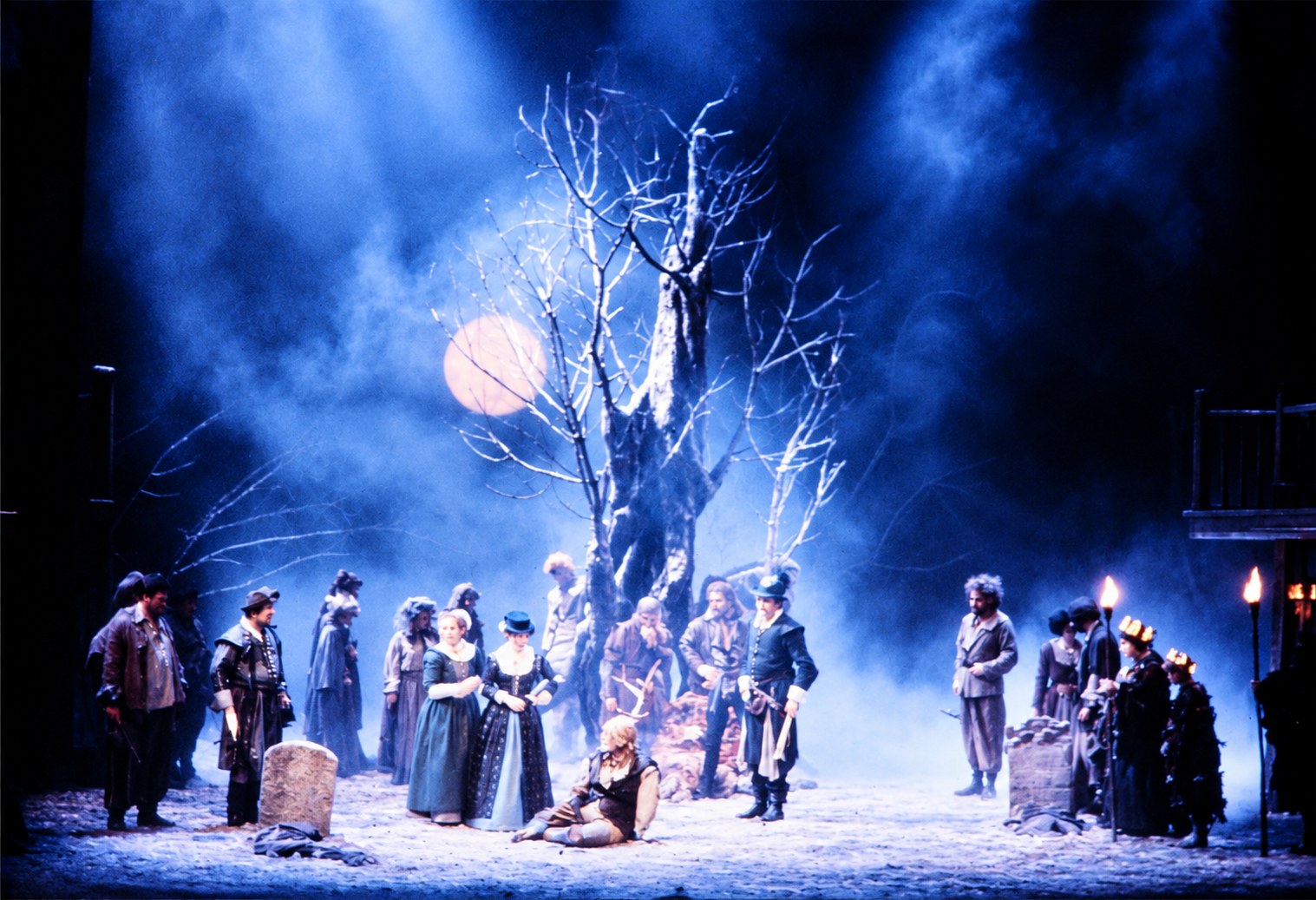 Final scene in Herne’s Wood, Merry Wives of Windsor, Seattle Repertory Theatre, costumes by Laura Crow