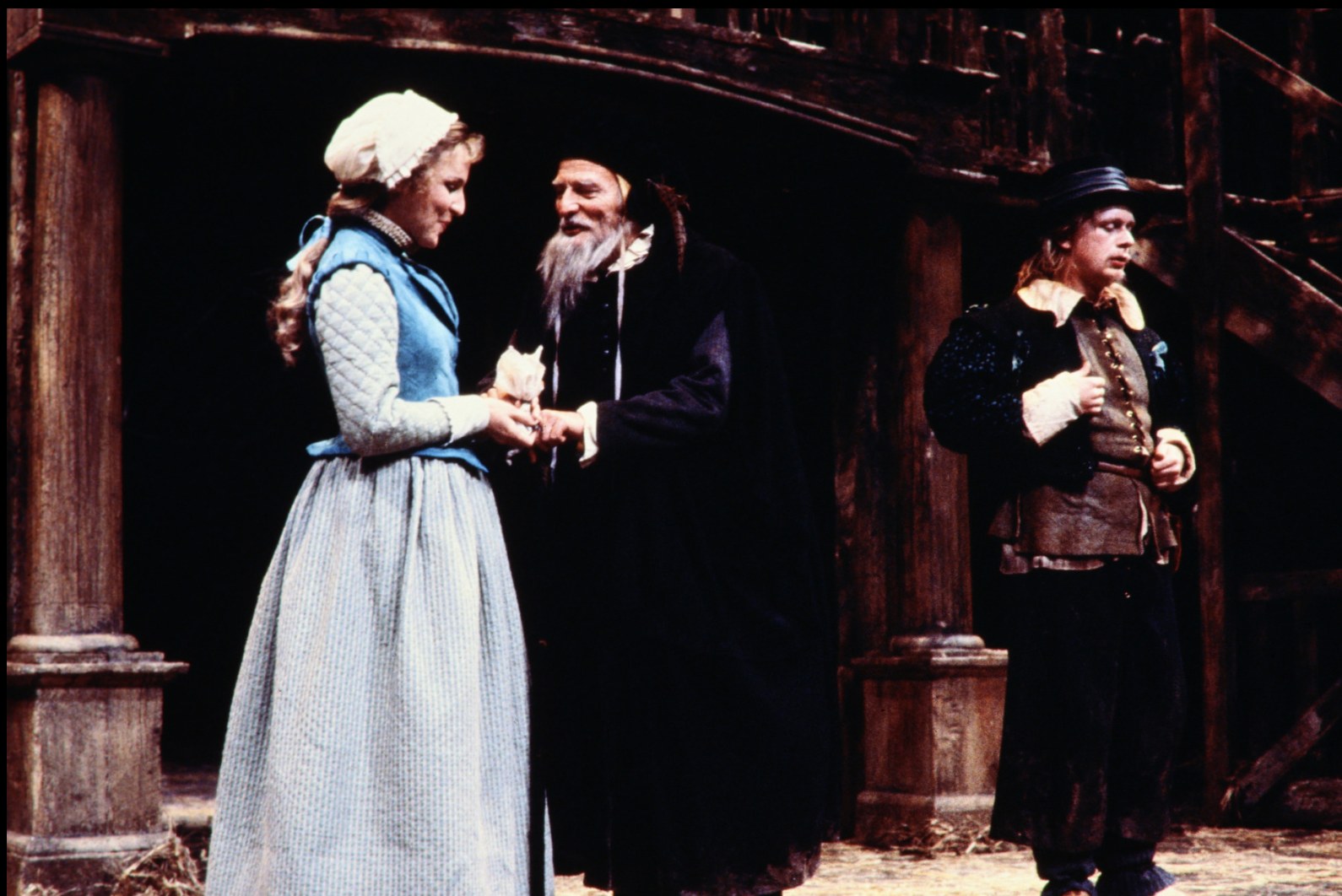 Meg and the judge, Merry Wives of Windsor, Seattle Repertory Theatre, costumes by Laura Crow