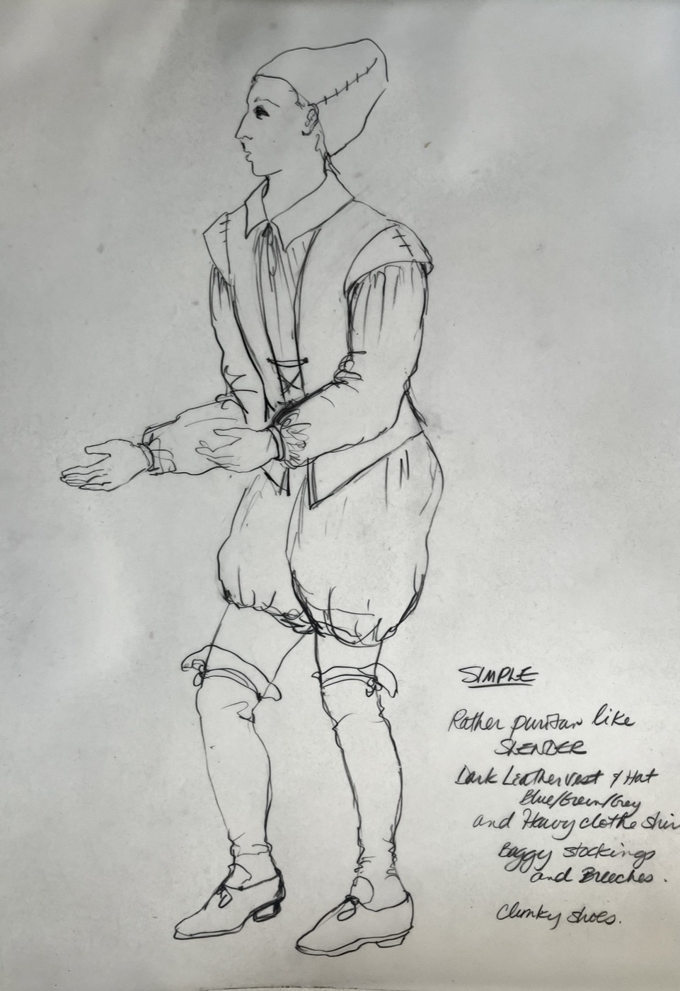 Costume rendering, Merry Wives of Windsor