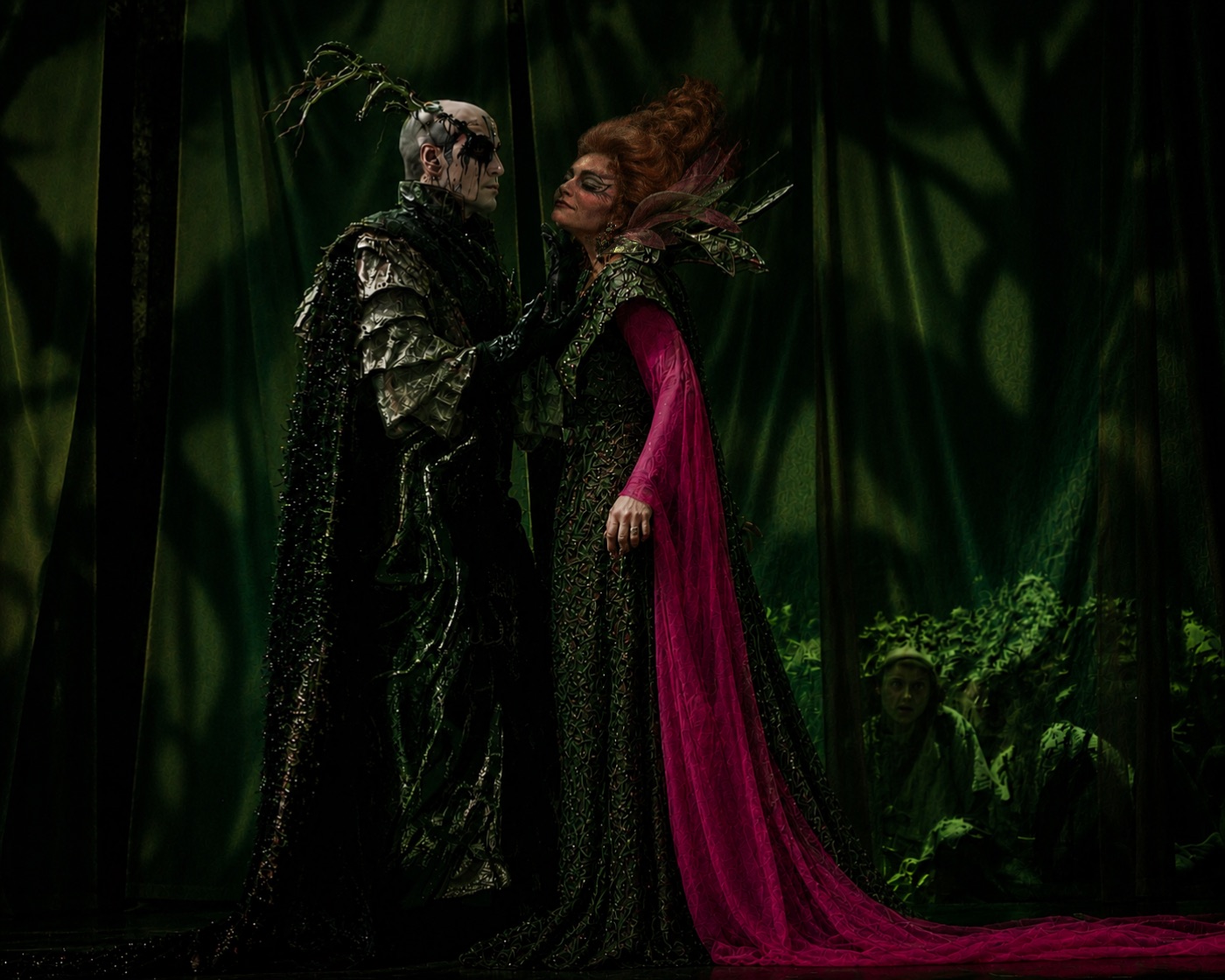 Oberon and Titania in the forest with spirits, costume design, A Midsummer Night's Dream (opera)