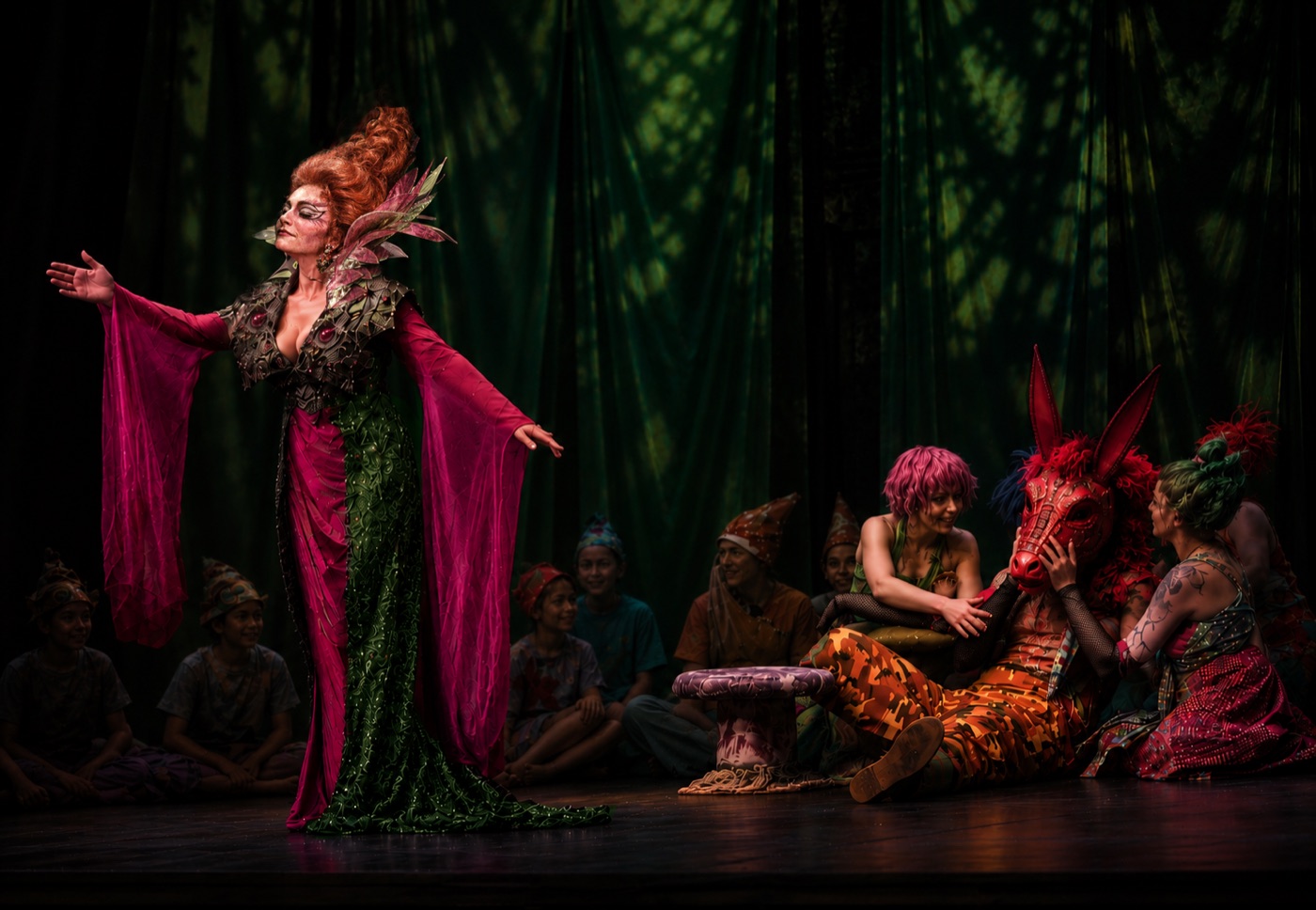 Titania and her fairy court, with Bottom, costume design, A Midsummer Night's Dream (opera)