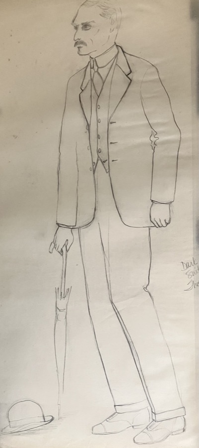Costume design sketch for Misalliance, Academy Festival, Chicago