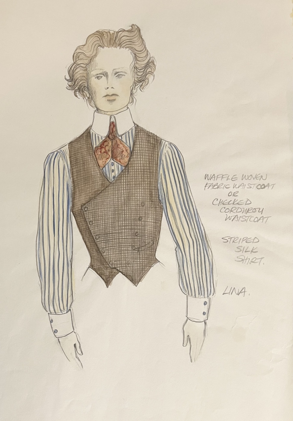 Lina in a shirt, costume design, Misalliance