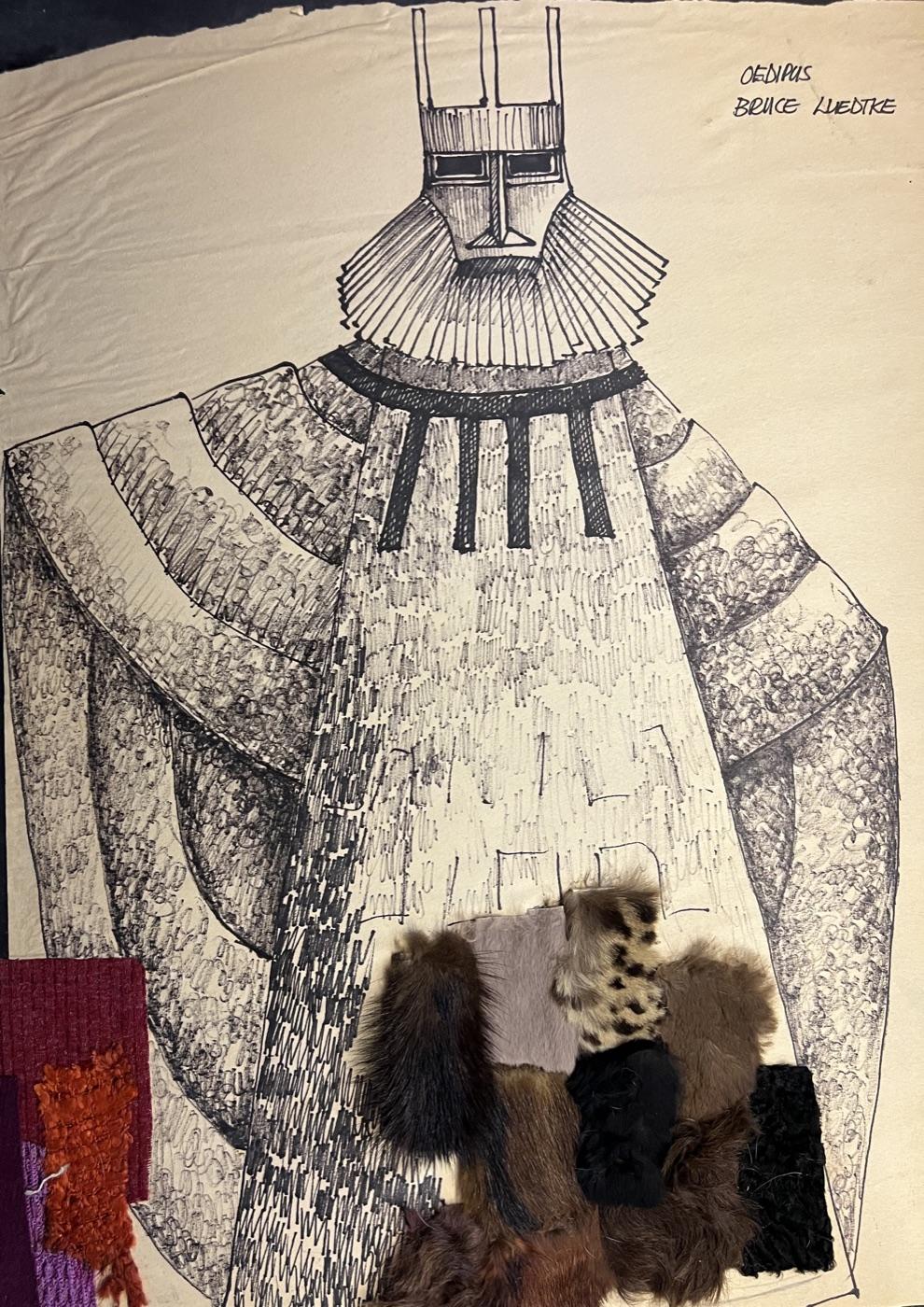 Oedipus, costume sketch, Stravinsky's Oedipus Rex, University of Wisconsin