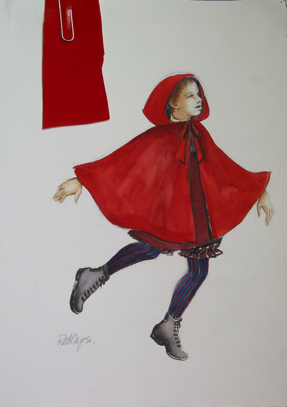 Emily as one of the seven Redcaps, costume design, Once Upon a Forest
