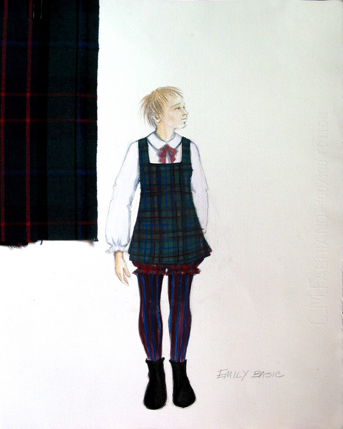 Emily in a basic schoolgirl costume, Once Upon a Forest