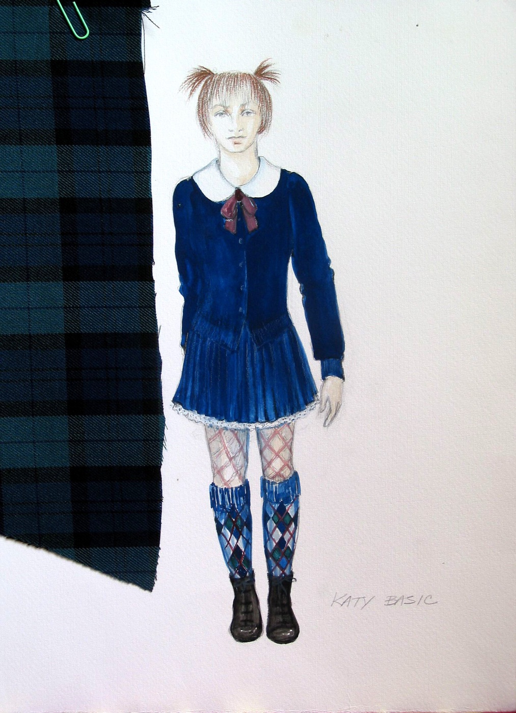 Katy in a basic schoolgirl costume, Once Upon a Forest