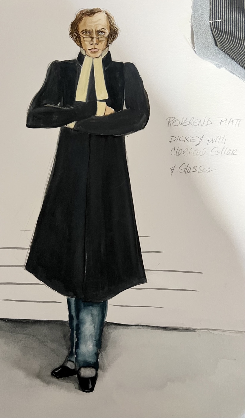 Reverend Platt, costume rendering for Prudence