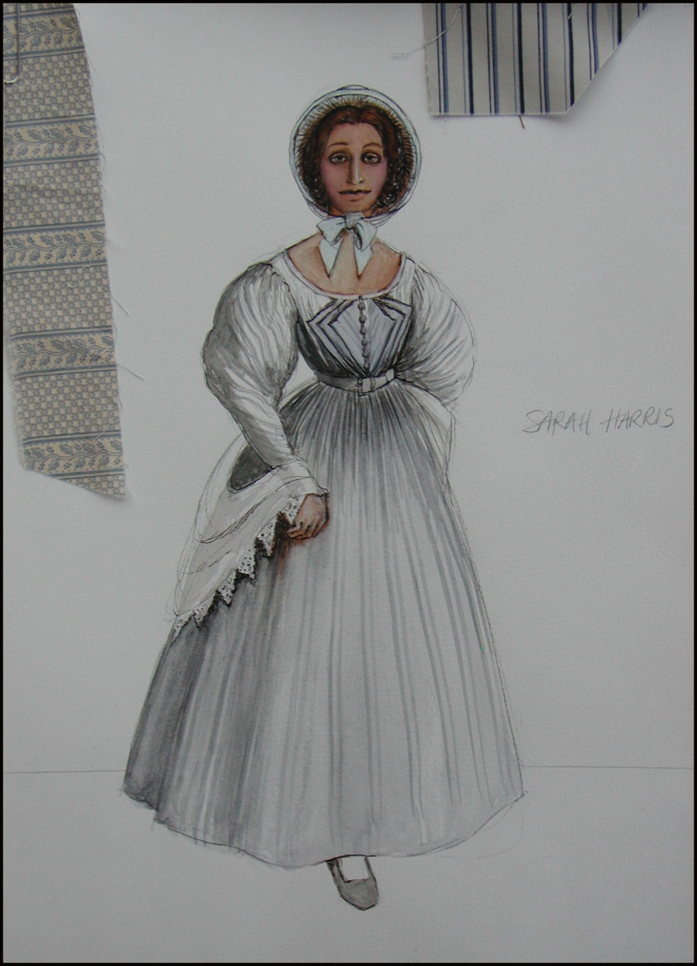 Sarah Harris, costume rendering for Prudence