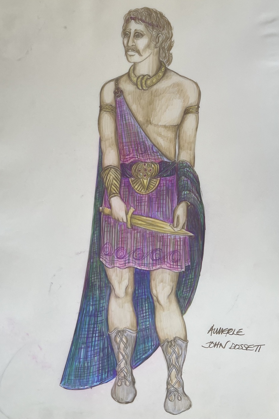 Aumerle, costume design for Richard II, played by John Dossett, by Laura Crow