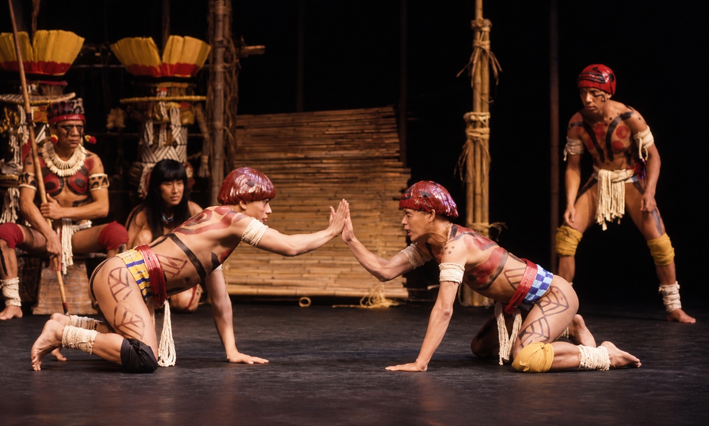 Ritual scene, costume design, Savages, Seattle Repertory Theatre, by Laura Crow
