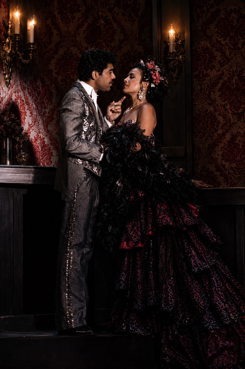 Guille in a silver suit, costume design, Sons of Don Juan