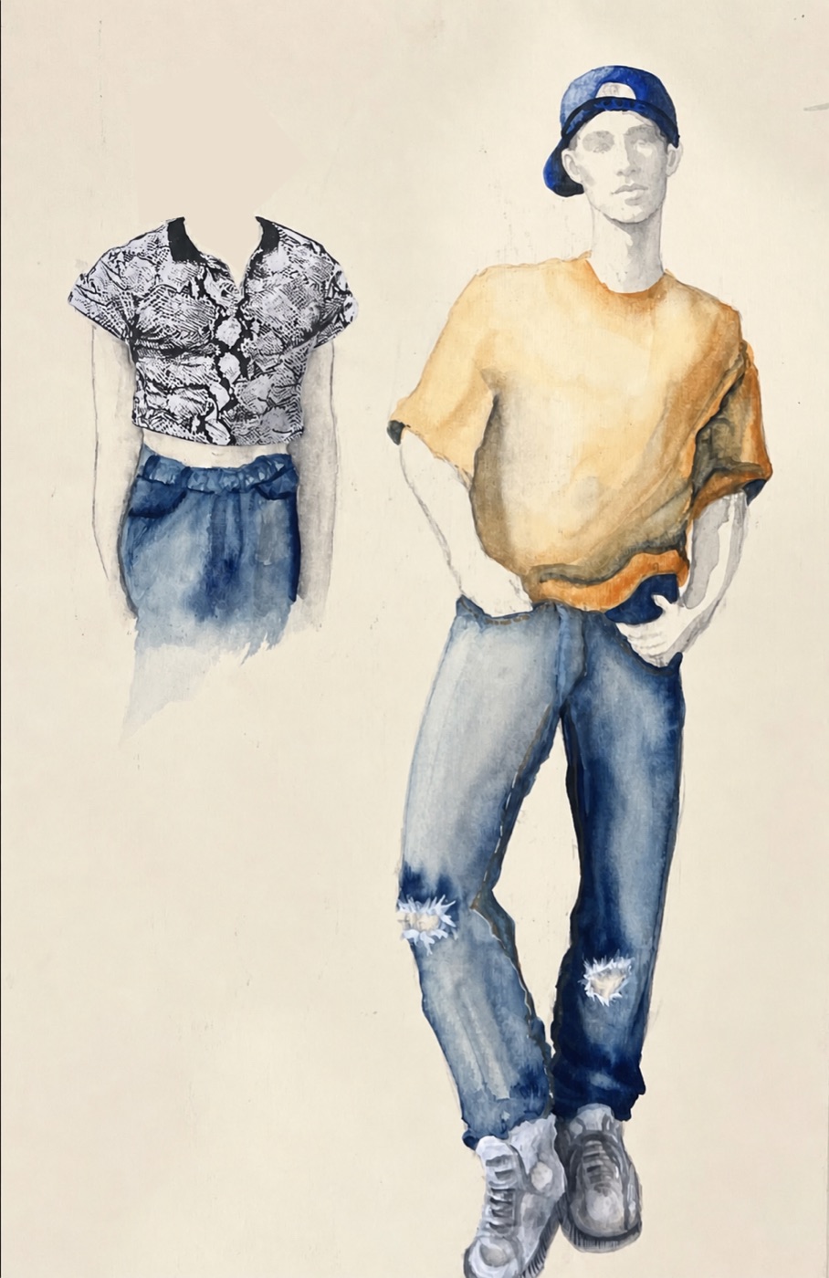 Iggy in a baseball cap, costume design, Sons of Don Juan