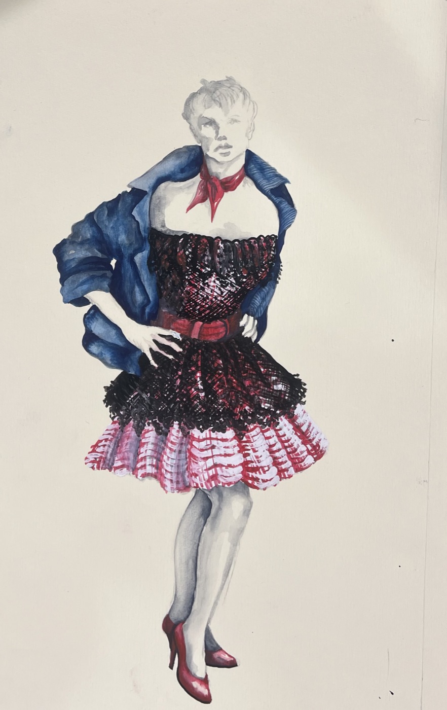 Meredith as a street girl, costume design, Sons of Don Juan