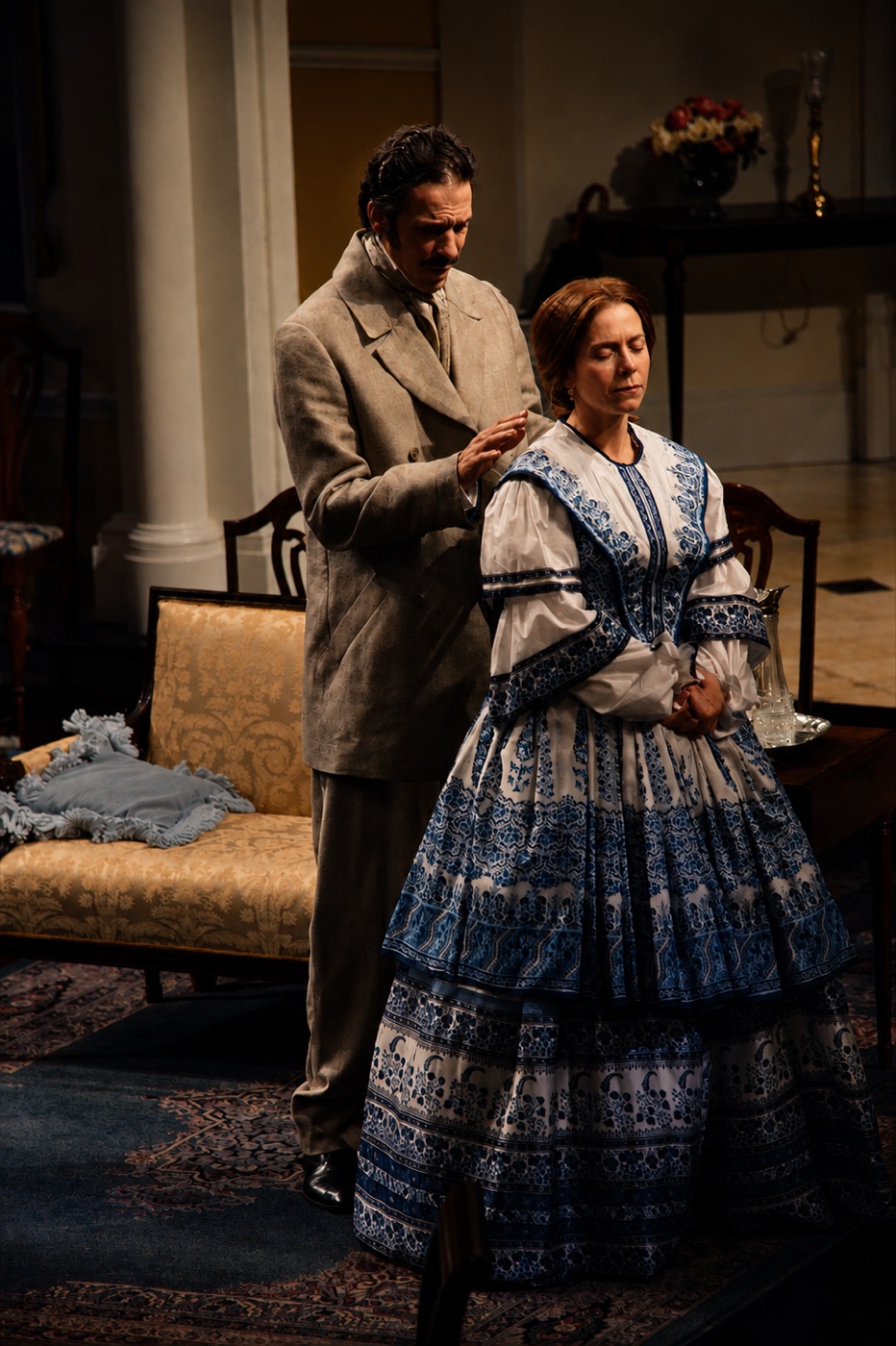 Maurice and Catherine in Indian dress, costume design, The Heiress