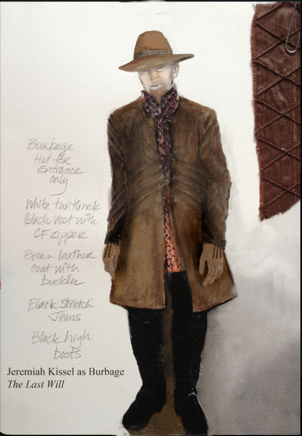 Burbage, costume design, The Last Will