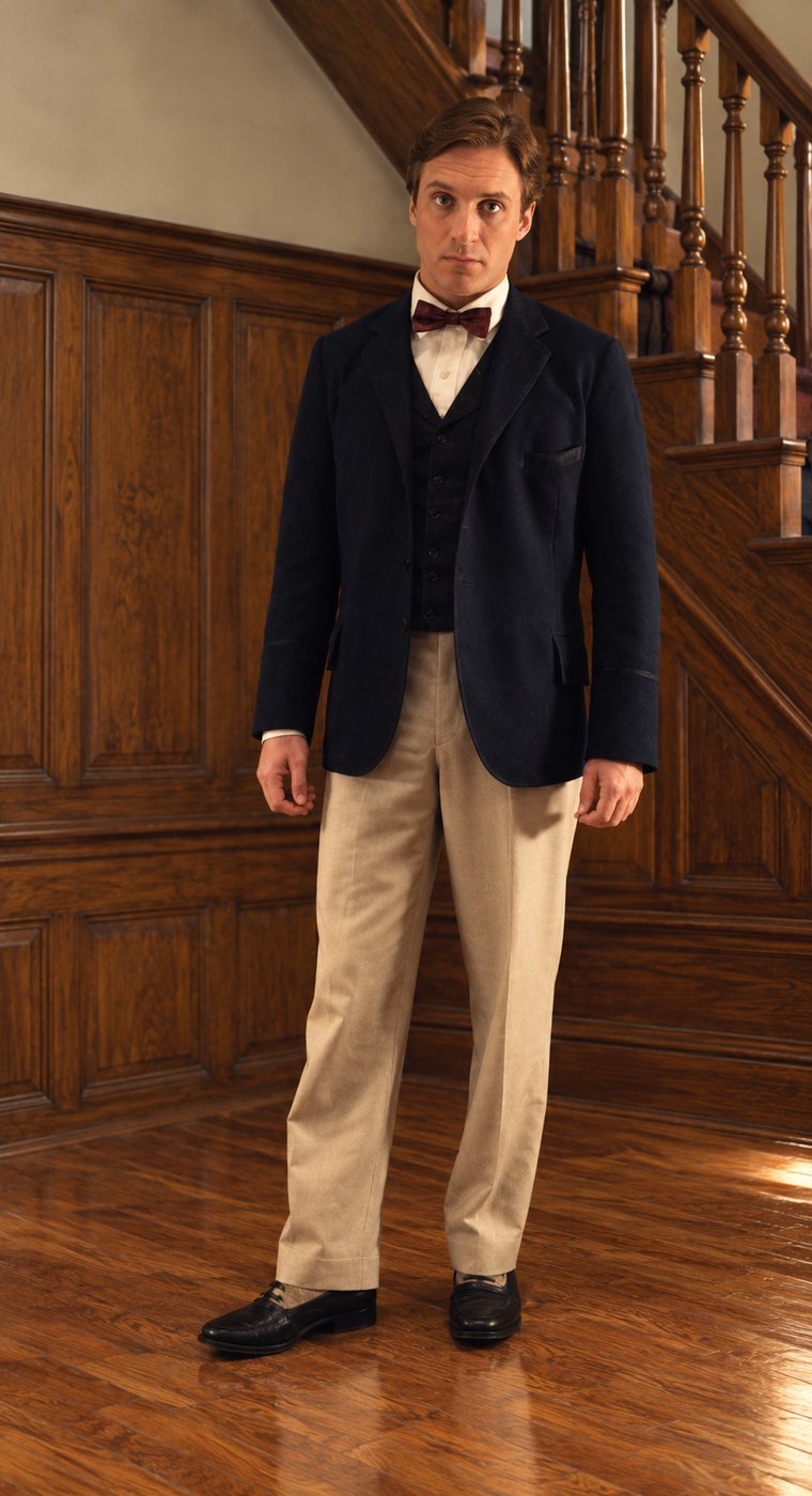 Moberly in blazer, The Little Foxes, Academy Festival Theatre, costumes by Laura Crow