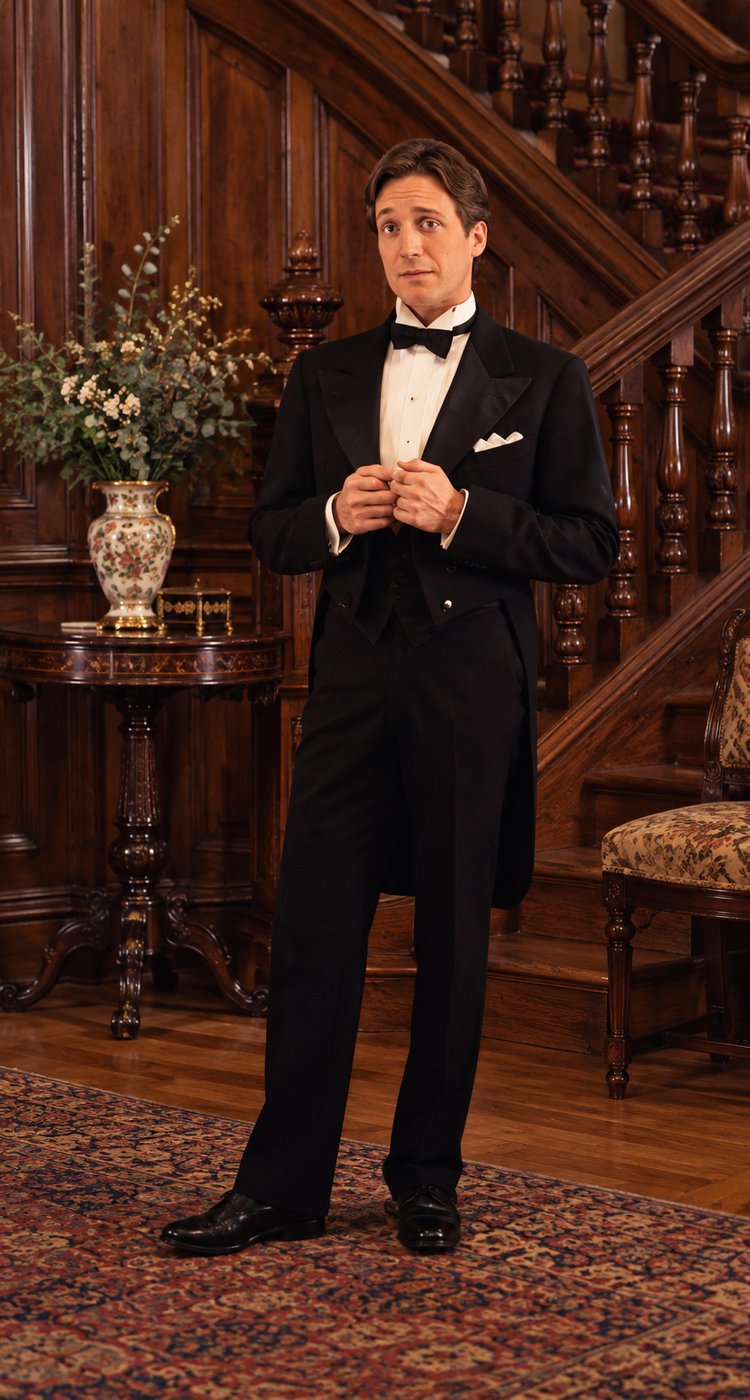 Moberly in formal garments, The Little Foxes, Academy Festival Theatre, costumes by Laura Crow
