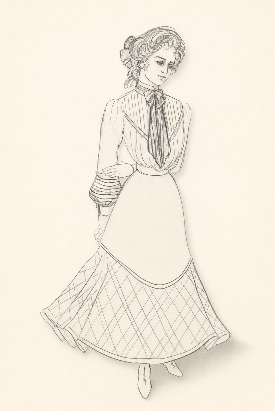 Costume sketch, The Little Foxes, Academy Festival Theatre, by Laura Crow
