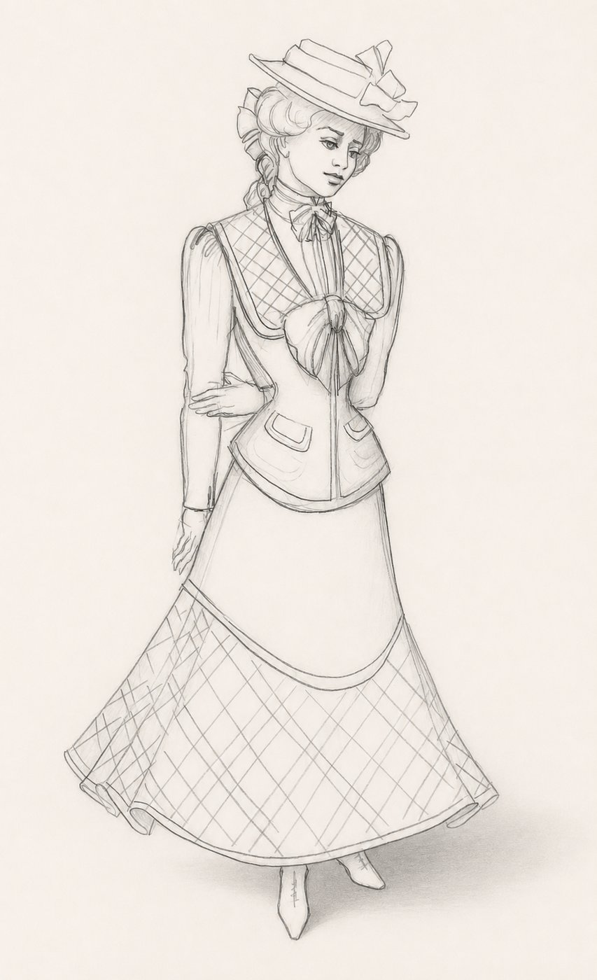 Costume sketch, The Little Foxes, Academy Festival Theatre, by Laura Crow
