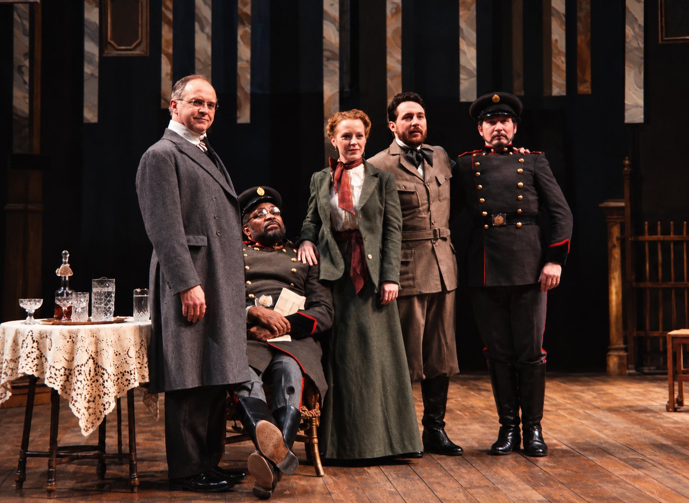 Second act household tea, production photo, The Three Sisters, Pittsburgh Public Theatre, costumes by Laura Crow