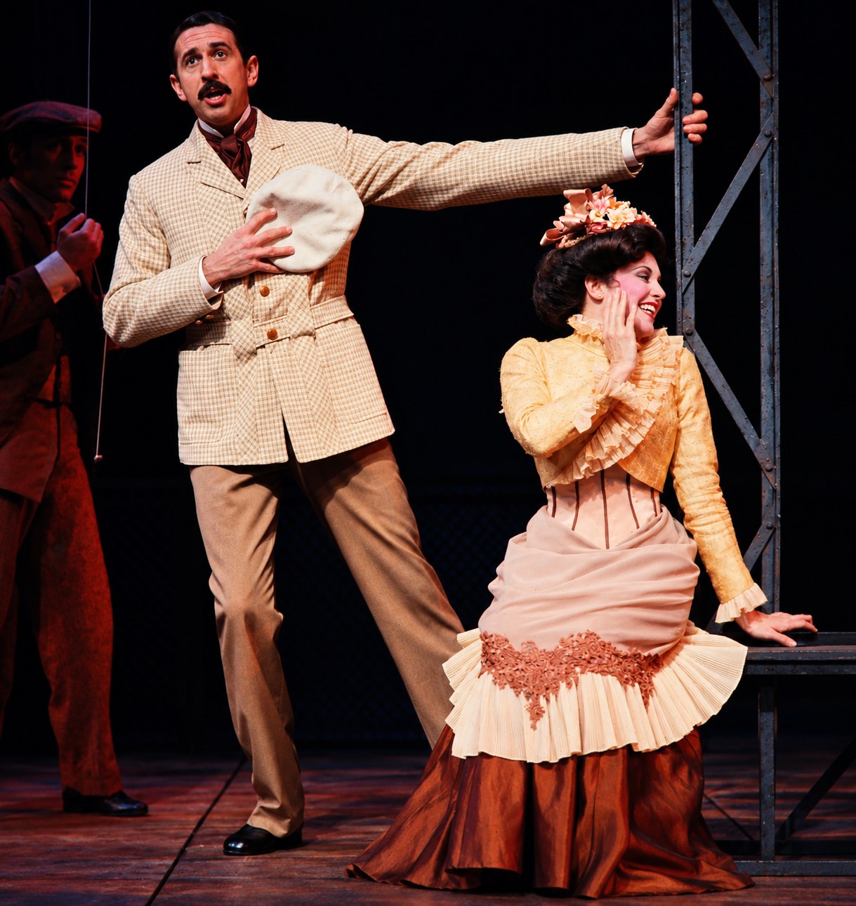 Man and woman performing together, Tintypes, Seattle Repertory Theatre, costumes by Laura Crow