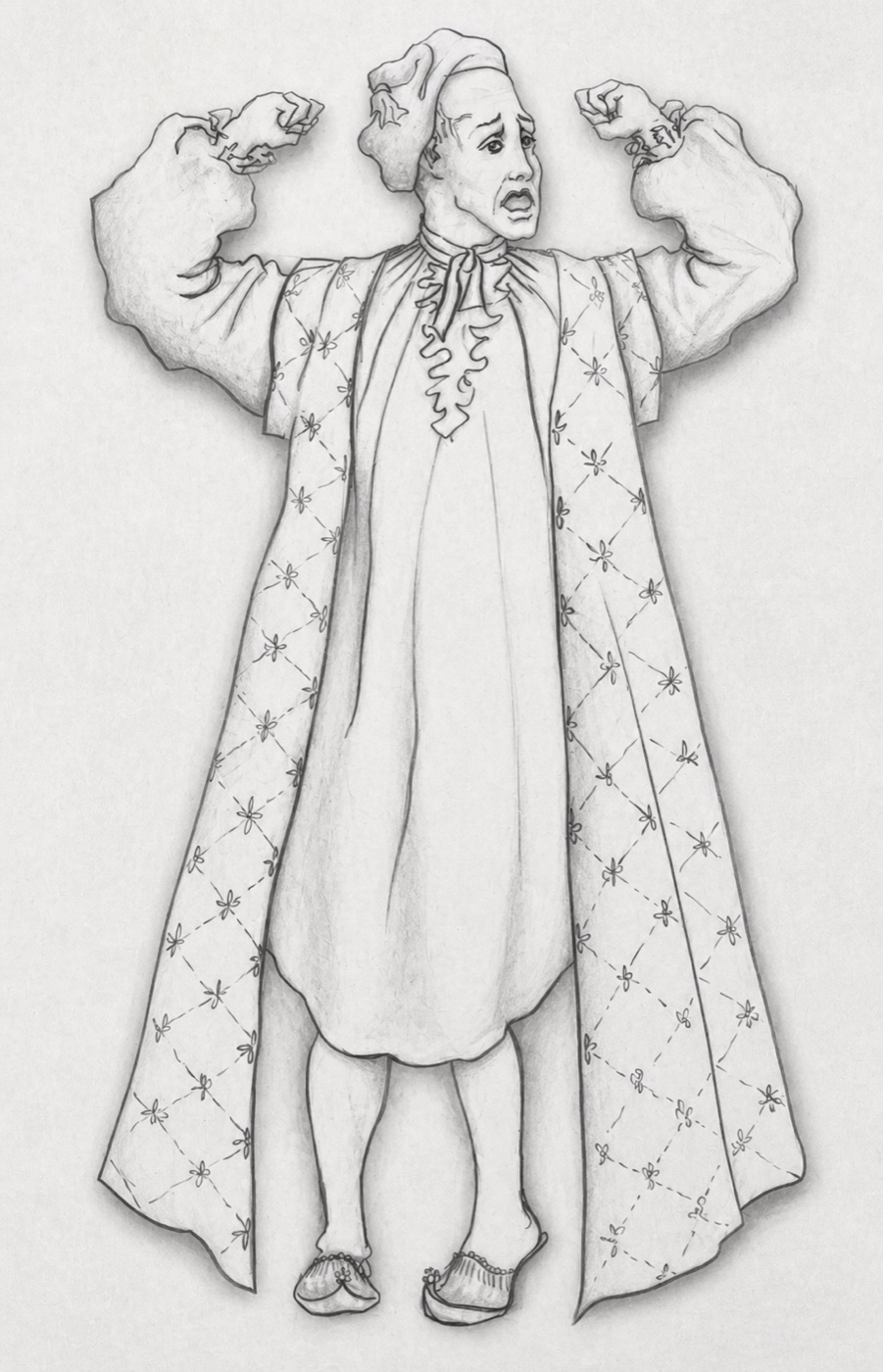 Malvolio in his nightshirt, costume design, Twelfth Night