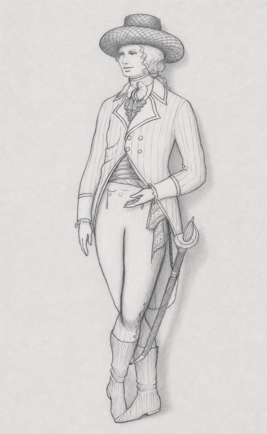 Viola in male clothing, costume design, Twelfth Night